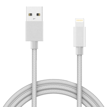 IWIO® USB-A to Lightning Cable (Nylon) - SILVER