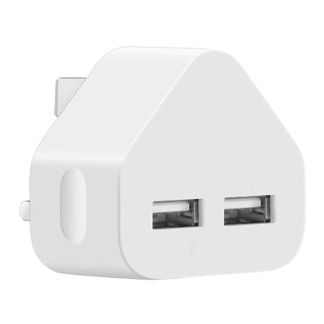 IWIO® Mains Charger 2x USB ports - WHITE